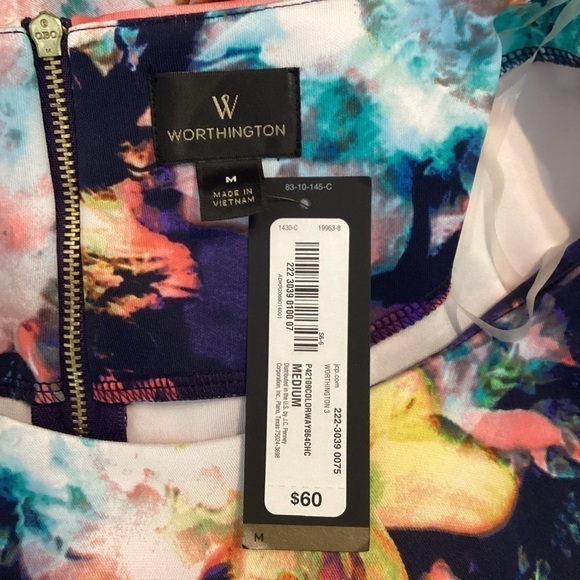 Worthington Floral Sheath Dress Size M Multicolor - Picture 6 of 7